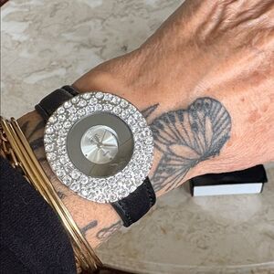 NWOT Eton Wristwatch Oval Dial Crystal Embellished in Box